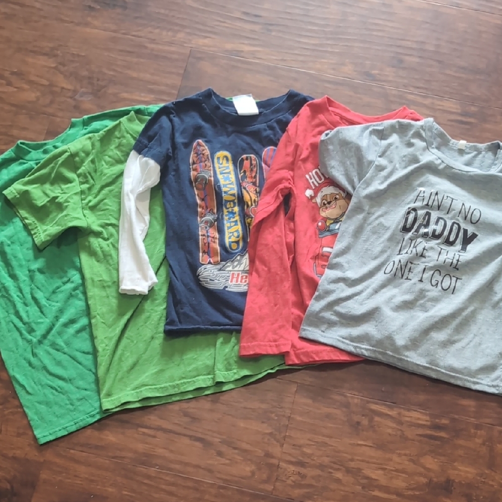 Kids‎ Graphic T-Shirts Set - Green, Red, Gray, Blue
